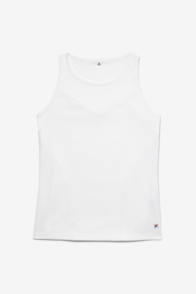 Fila White Line Full Coverage Tank Top White - Womens - 81329ZNEV